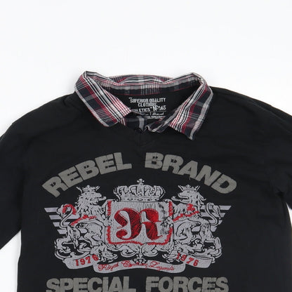 Matalan Boys Black   Basic Casual Size 10-11 Years