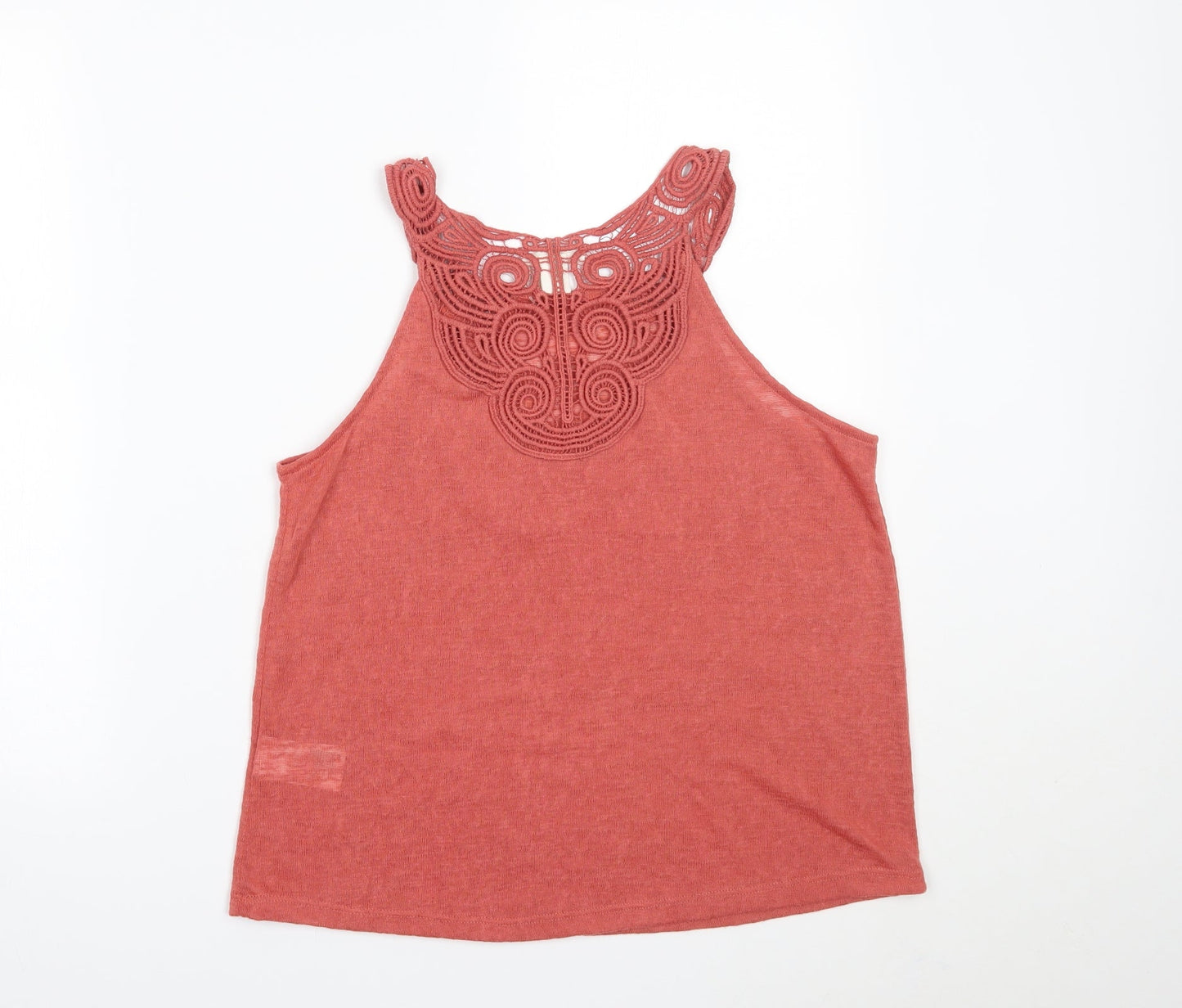 Womens UK Size S H&M Red Basic Tank