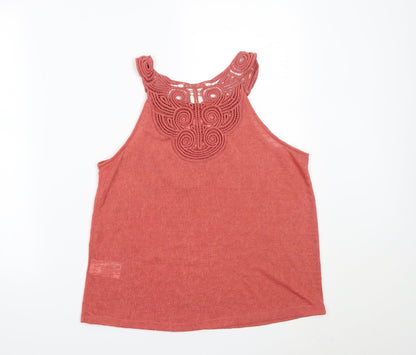 Womens UK Size S H&M Red Basic Tank