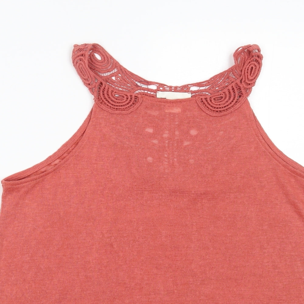 Womens UK Size S H&M Red Basic Tank