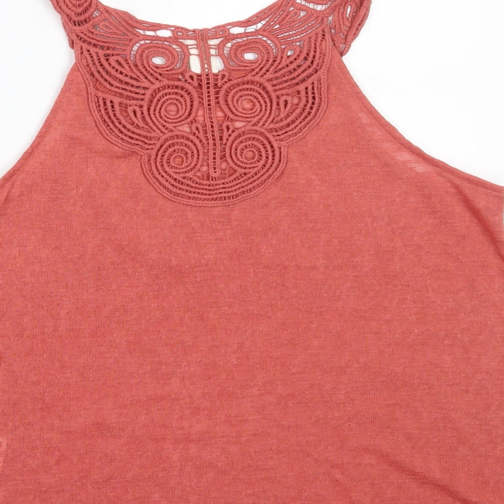 Womens UK Size S H&M Red Basic Tank