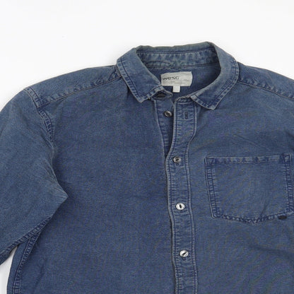 Wezc Mens Blue    Button-Up Size S