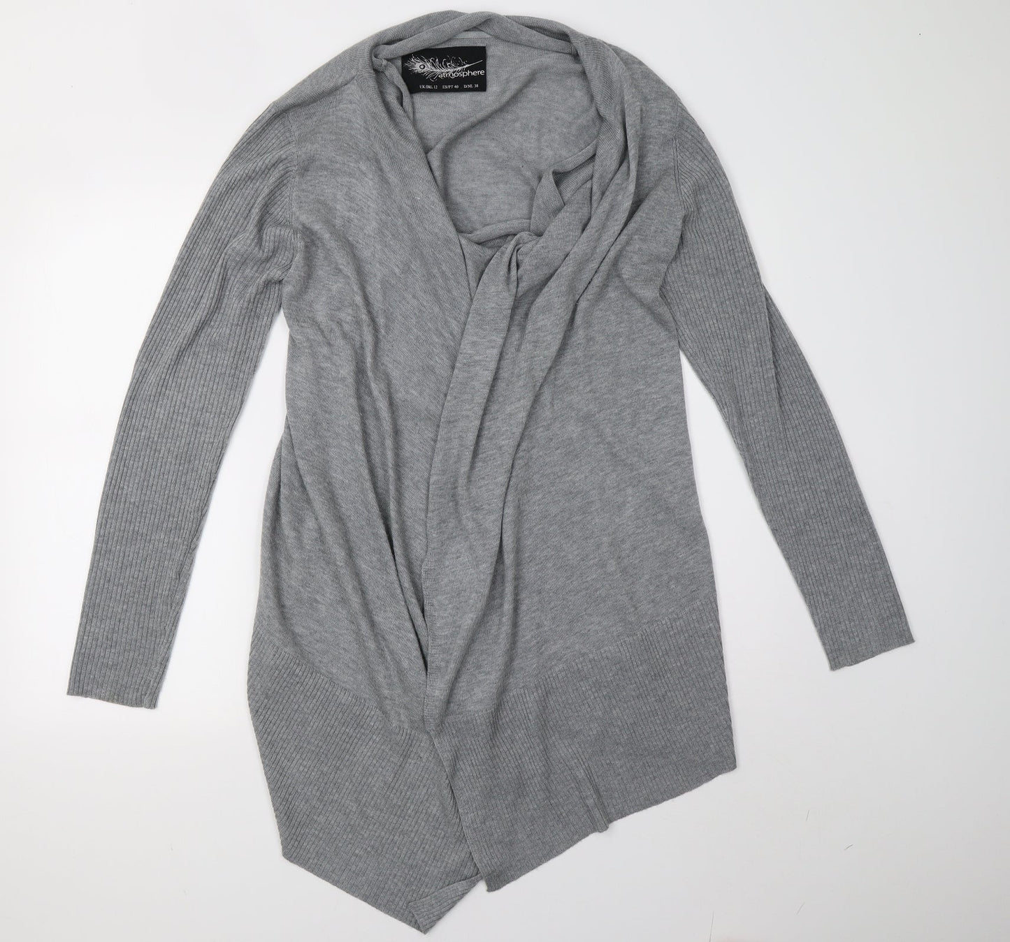 Primark Womens Grey  Knit Cardigan Jumper Size 12