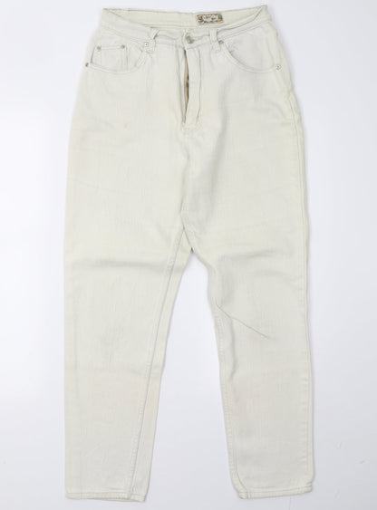 Fleur Bleue Womens Beige  Denim Straight Jeans Size 10 L29 in