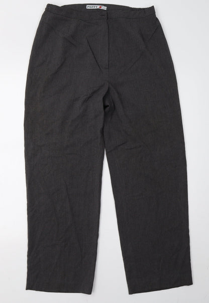 Poppy Womens Grey   Trousers  Size 14 L29 in