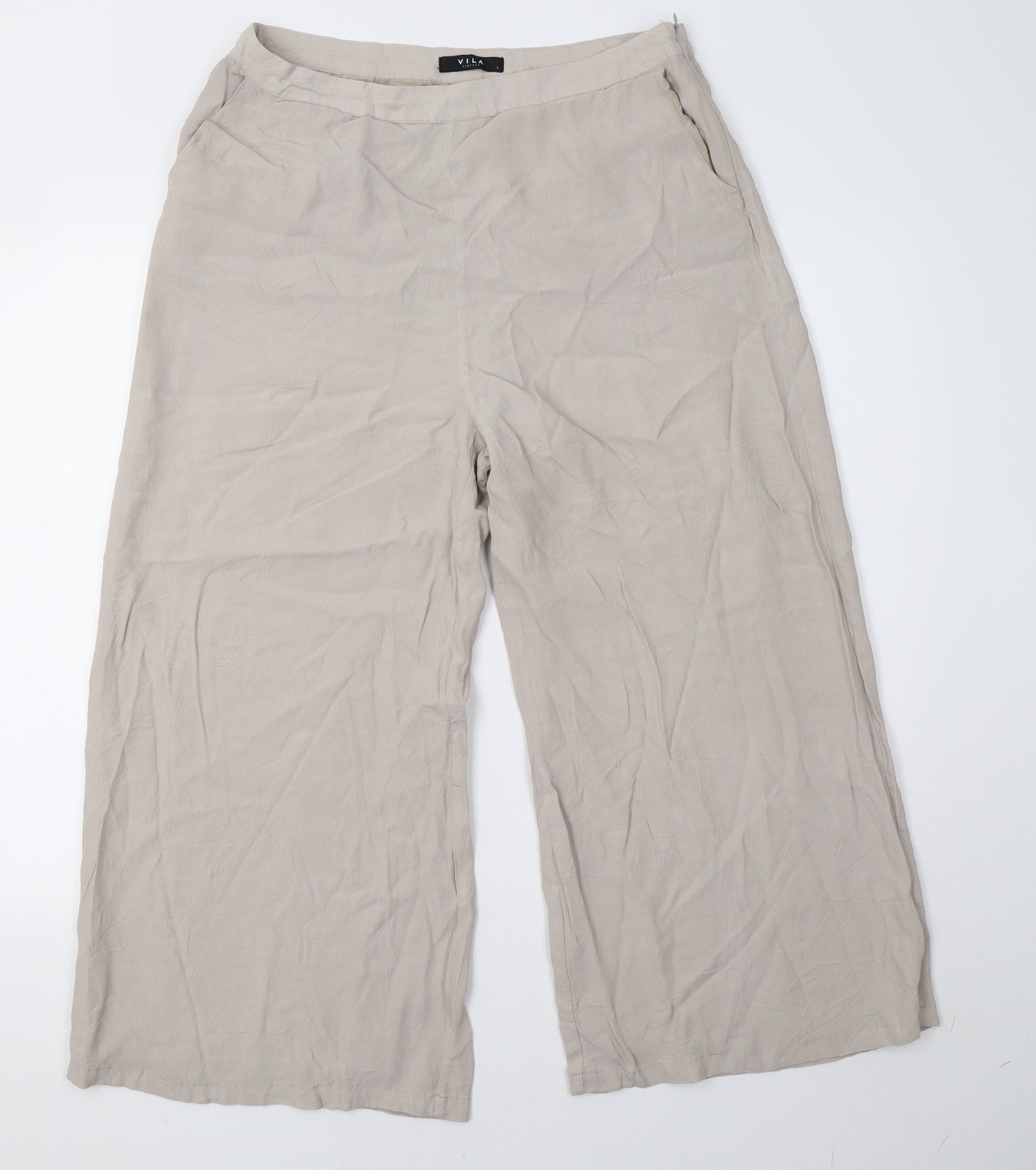 Womens UK Size 14 VILA Regular Fit  Beige Trousers