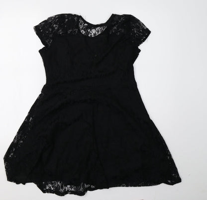 measoul Womens Black  Lace A-Line  Size 10