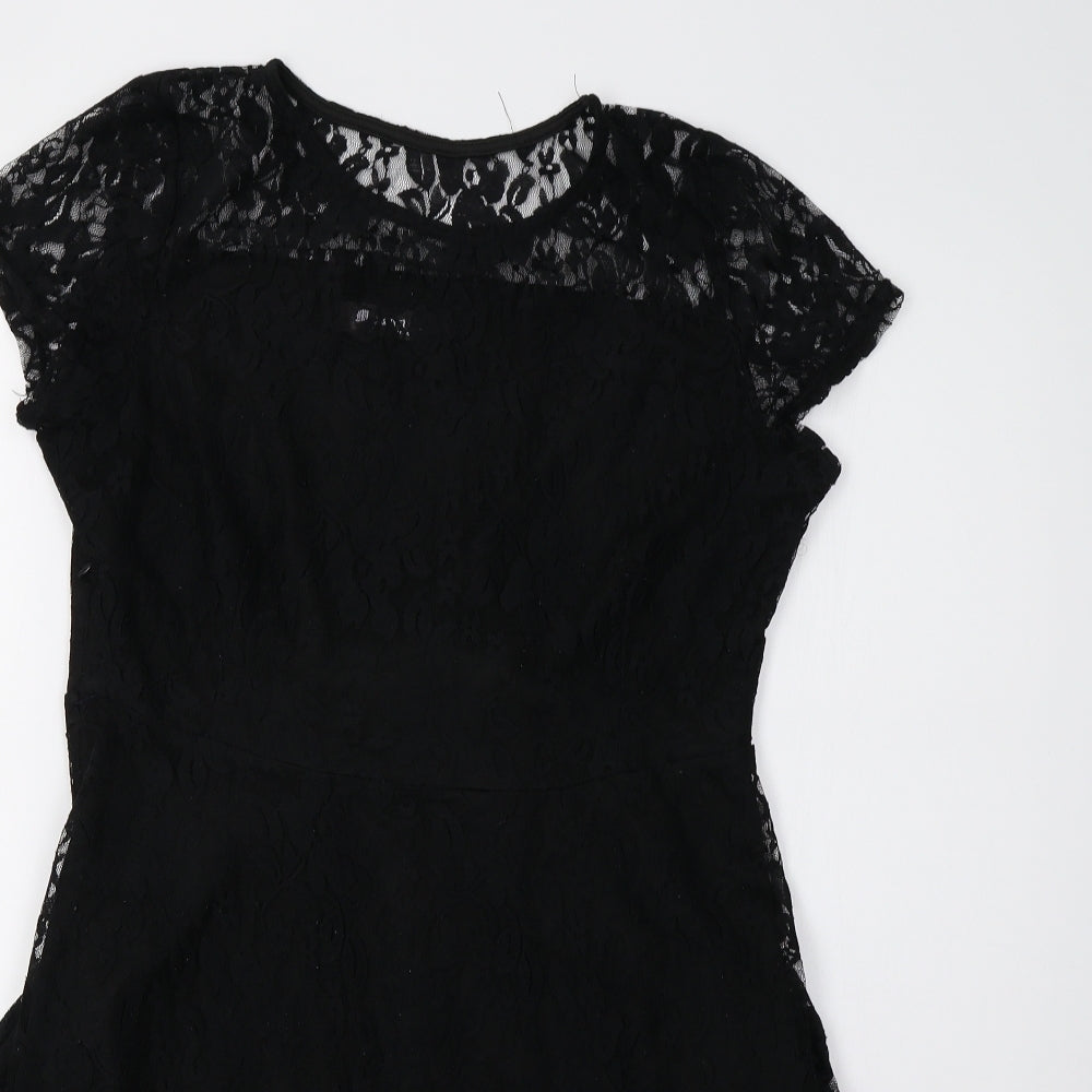 measoul Womens Black  Lace A-Line  Size 10