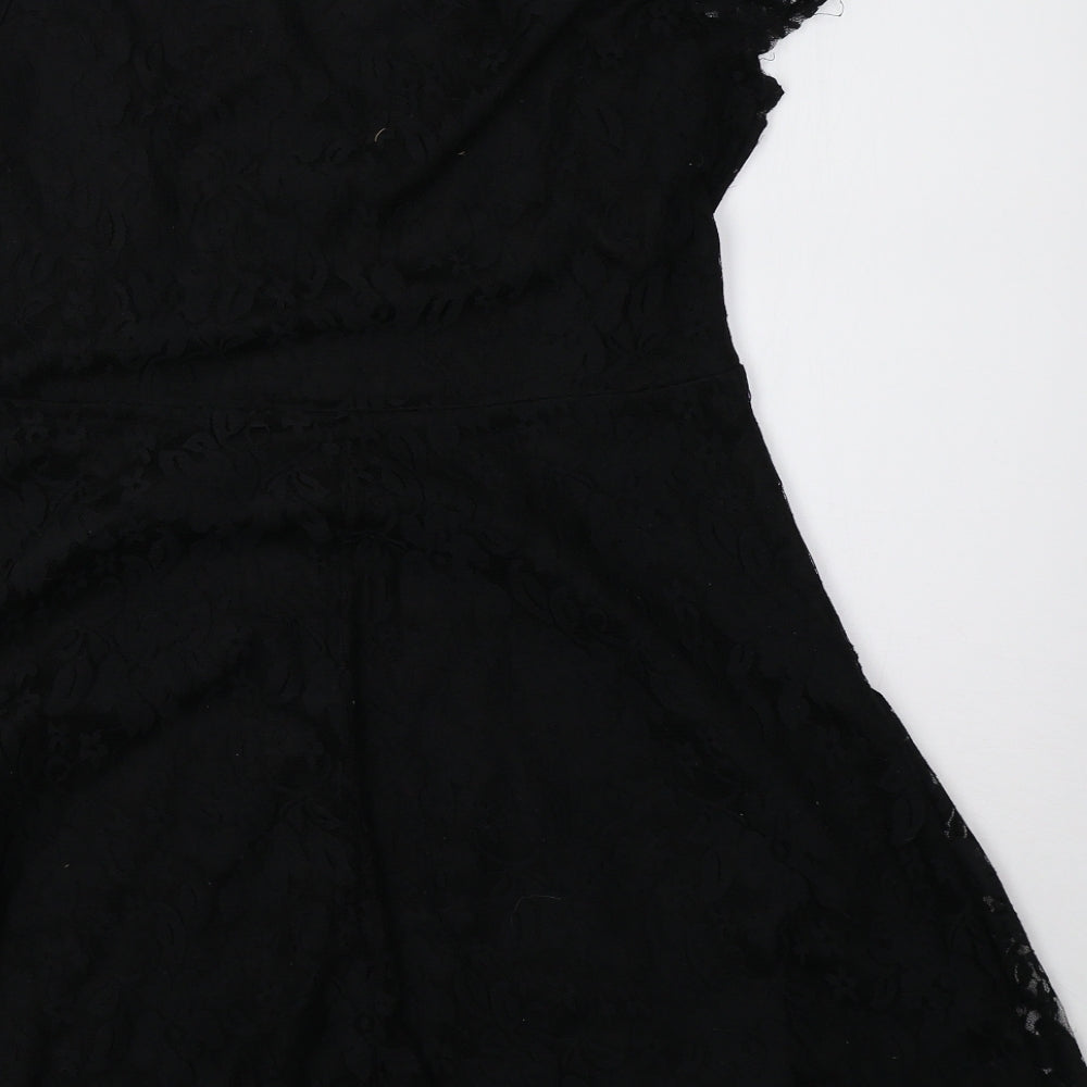 measoul Womens Black  Lace A-Line  Size 10