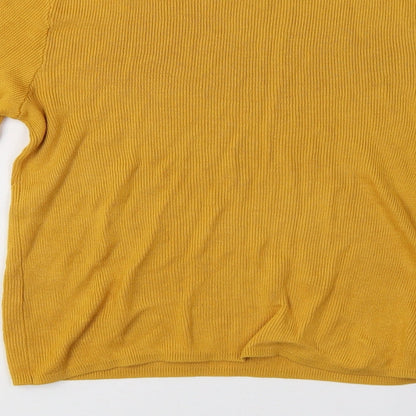 H&M Womens Yellow  Knit Pullover Sweatshirt Size L