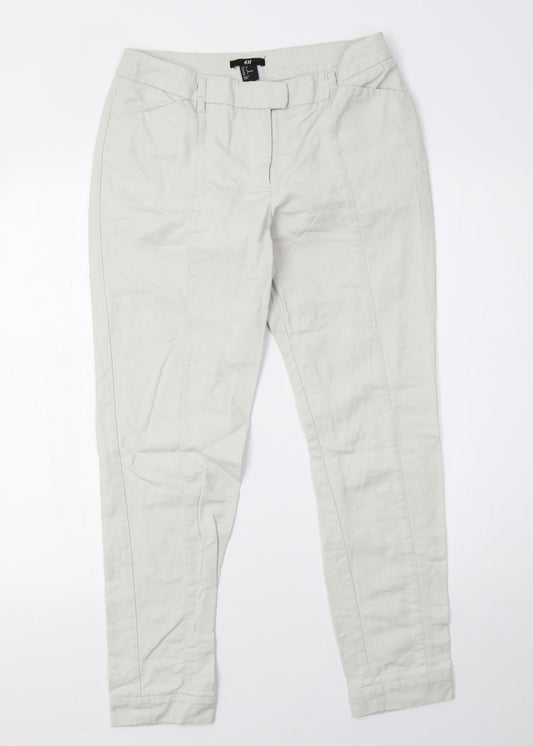 Womens UK Size 10 H&M Regular Fit  Grey Trousers