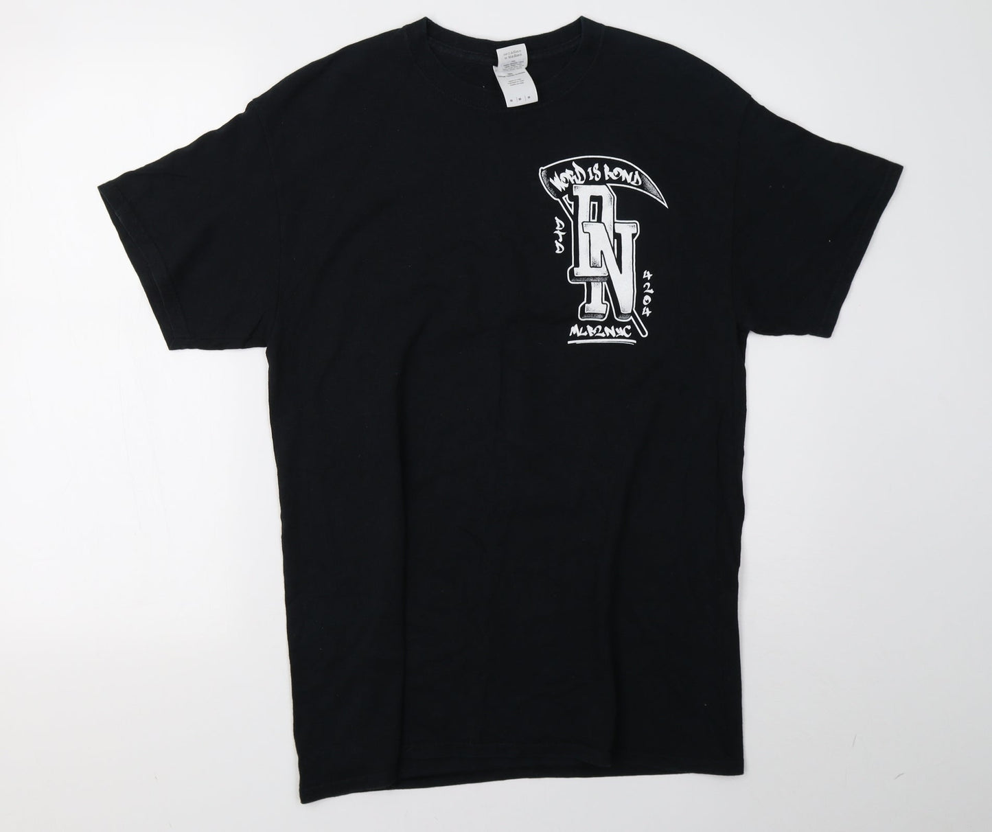 Mens UK Size M Gildan Black  T-Shirt