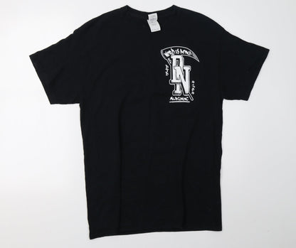 Mens UK Size M Gildan Black  T-Shirt