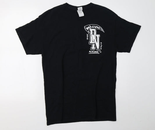 Mens UK Size M Gildan Black  T-Shirt