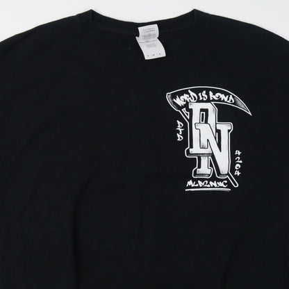 Mens UK Size M Gildan Black  T-Shirt