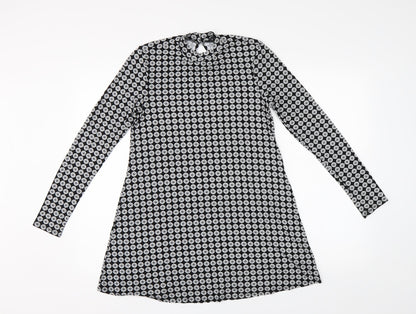 Womens UK Size 10 Dorothy Perkins Black Tunic Blouse