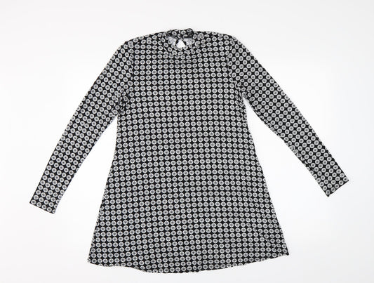 Womens UK Size 10 Dorothy Perkins Black Tunic Blouse