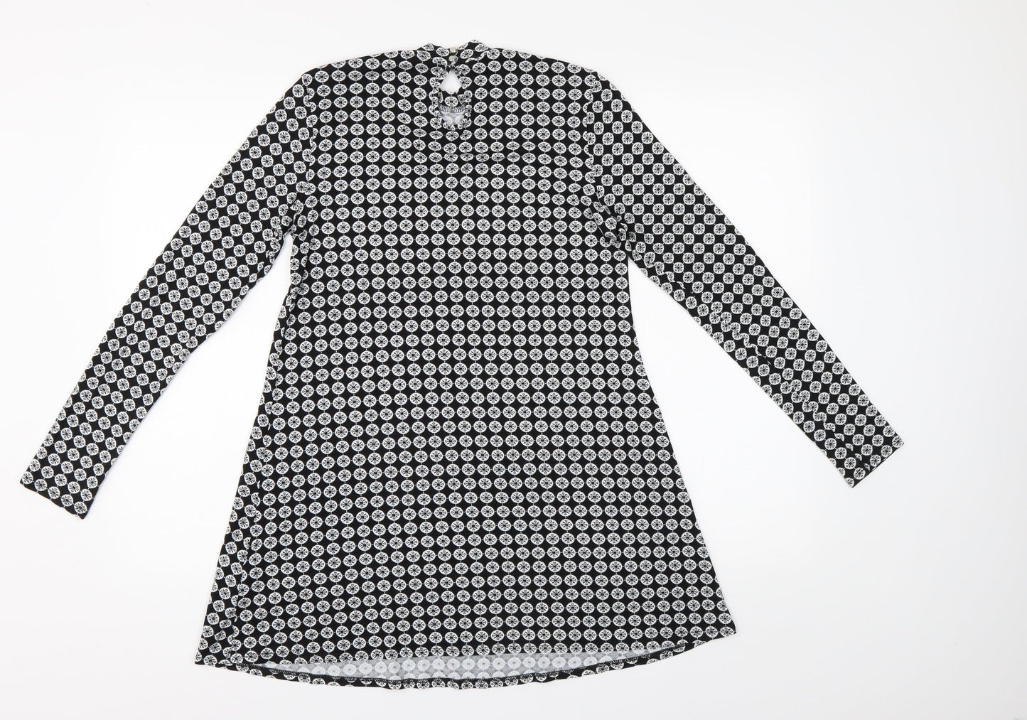 Womens UK Size 10 Dorothy Perkins Black Tunic Blouse