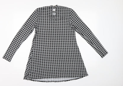 Womens UK Size 10 Dorothy Perkins Black Tunic Blouse