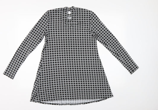 Womens UK Size 10 Dorothy Perkins Black Tunic Blouse