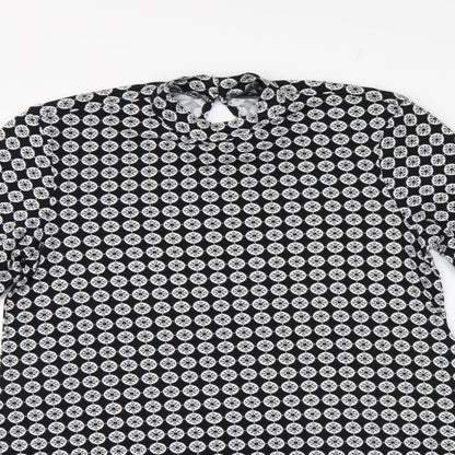 Womens UK Size 10 Dorothy Perkins Black Tunic Blouse