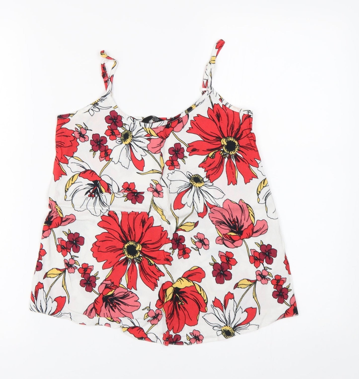 F&F Womens White Floral  Camisole Tank Size 6