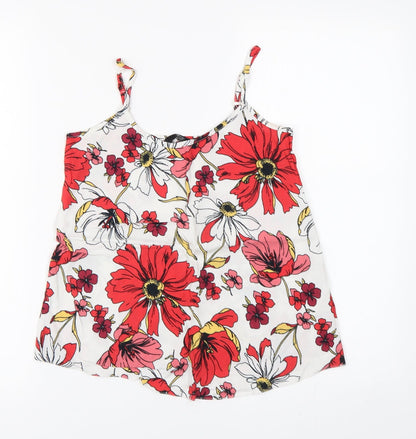 F&F Womens White Floral  Camisole Tank Size 6