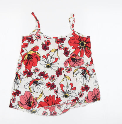 F&F Womens White Floral  Camisole Tank Size 6