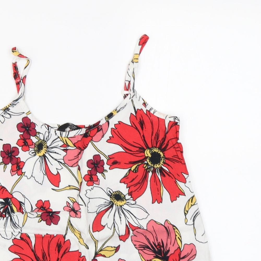 F&F Womens White Floral  Camisole Tank Size 6