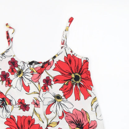 F&F Womens White Floral  Camisole Tank Size 6