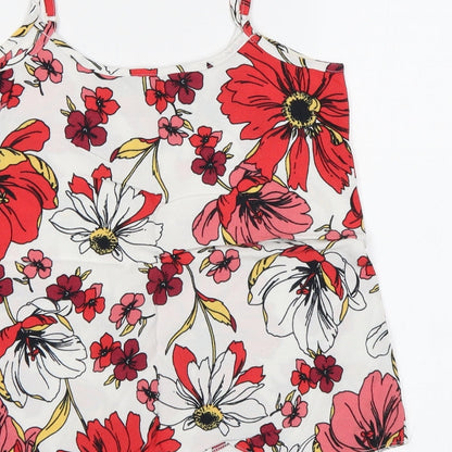 F&F Womens White Floral  Camisole Tank Size 6