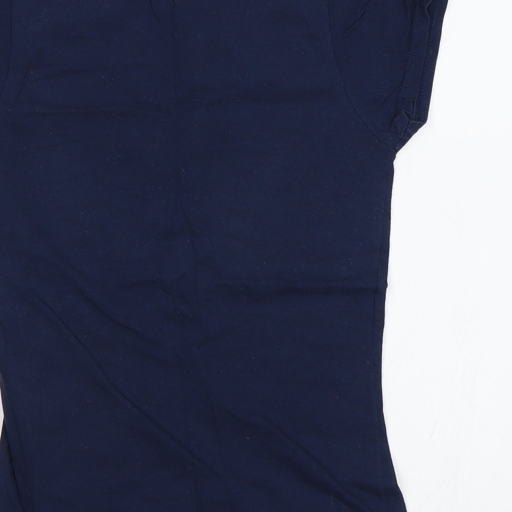 Womens UK Size S Gildan Blue Basic T-Shirt