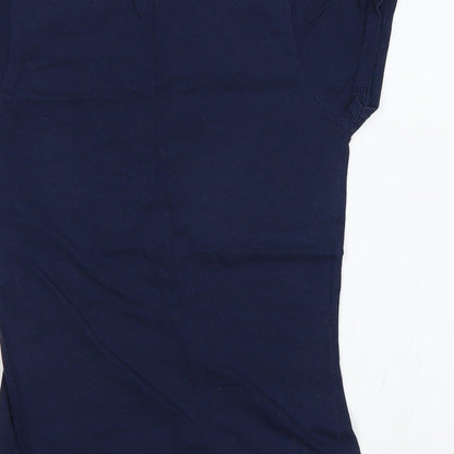 Womens UK Size S Gildan Blue Basic T-Shirt