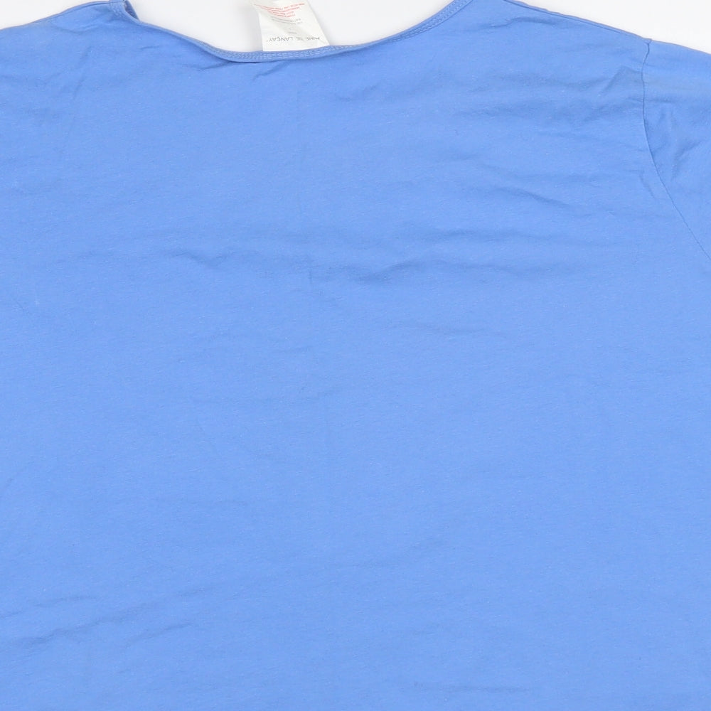 Womens UK Size L Anne De Lancay Blue Basic T-Shirt