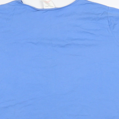 Womens UK Size L Anne De Lancay Blue Basic T-Shirt