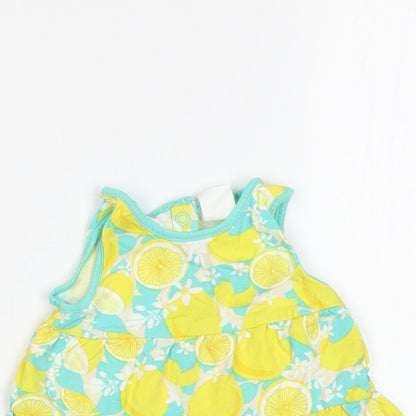 H&M Baby Green   Fit & Flare  Size 3-6 Months  - Lemon Print