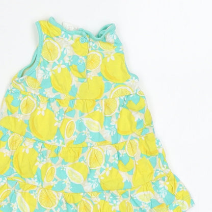 H&M Baby Green   Fit & Flare  Size 3-6 Months  - Lemon Print
