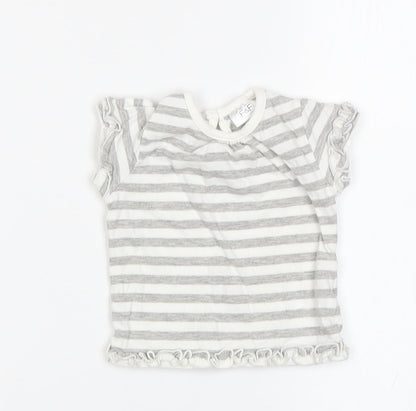 F&F Baby Grey Striped  Basic T-Shirt Size 0-3 Months