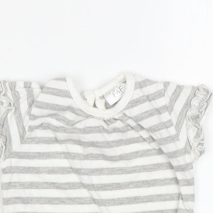 F&F Baby Grey Striped  Basic T-Shirt Size 0-3 Months