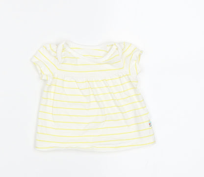 Mothercare Baby White Striped  Basic T-Shirt Size 0-3 Months
