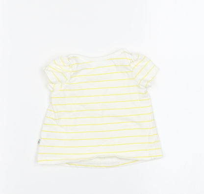Mothercare Baby White Striped  Basic T-Shirt Size 0-3 Months
