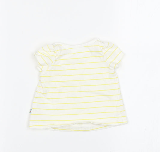 Mothercare Baby White Striped  Basic T-Shirt Size 0-3 Months