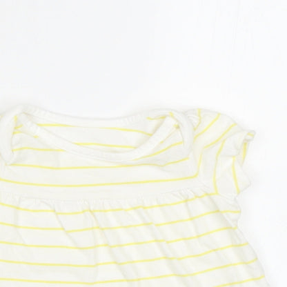 Mothercare Baby White Striped  Basic T-Shirt Size 0-3 Months