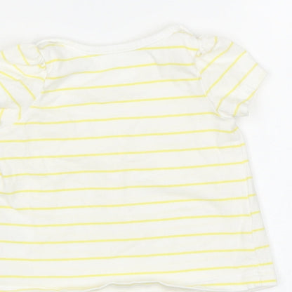 Mothercare Baby White Striped  Basic T-Shirt Size 0-3 Months