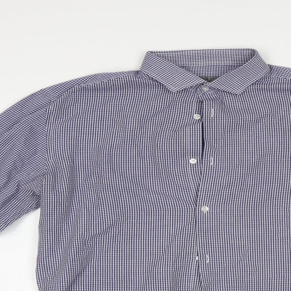 Primark Mens Blue Check   Button-Up Size 15.5