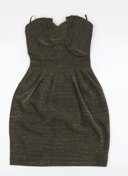 HB&M Womens Gold   Bodycon  Size 6
