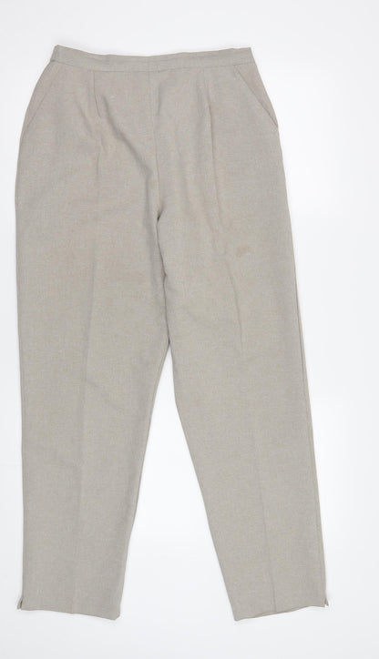 Womens UK Size 14 Preworn Regular Fit  Beige Trousers