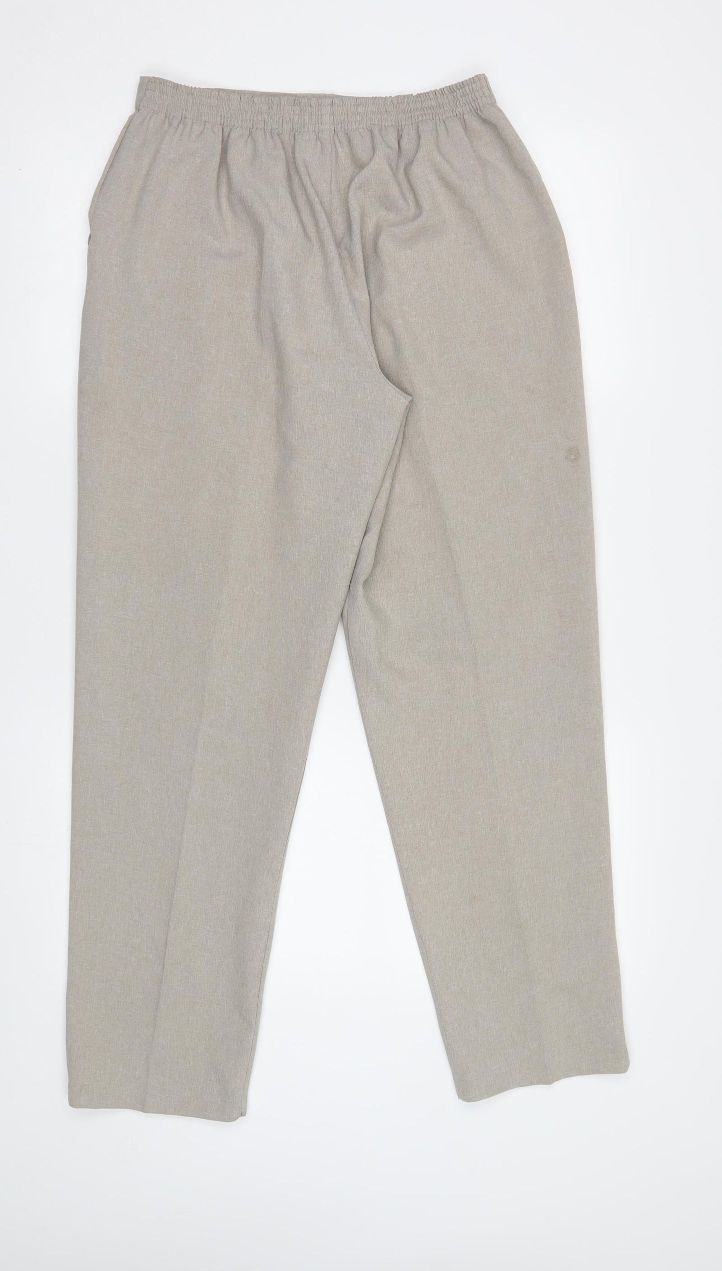 Womens UK Size 14 Preworn Regular Fit  Beige Trousers