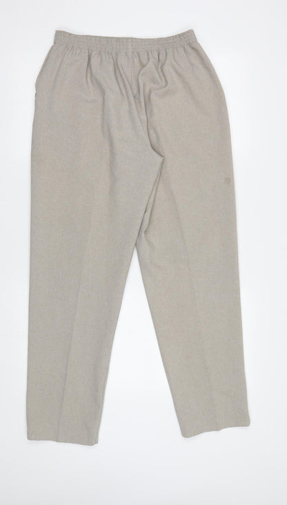 Womens UK Size 14 Preworn Regular Fit  Beige Trousers