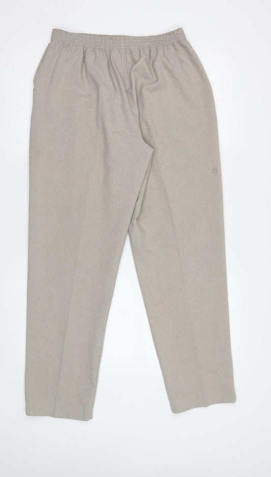Womens UK Size 14 Preworn Regular Fit  Beige Trousers